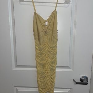 tight yellow dress